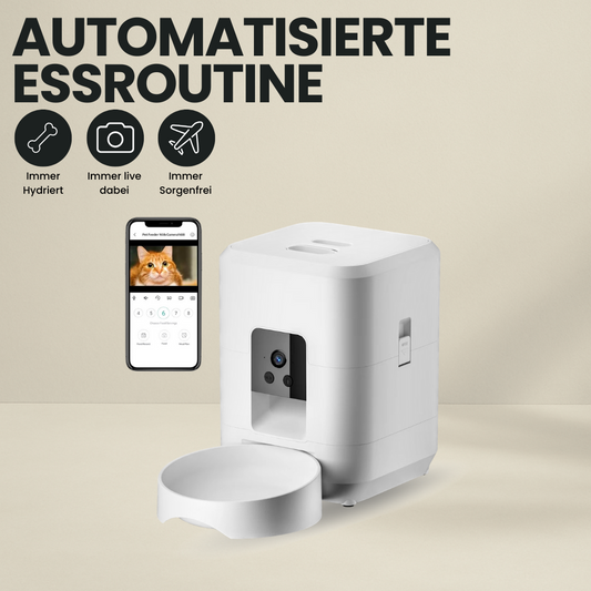 Pfoten-Schatz Automatischer Futterautomat mit Live-Kamera